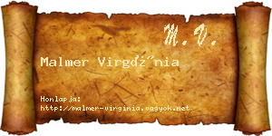Malmer Virgínia névjegykártya